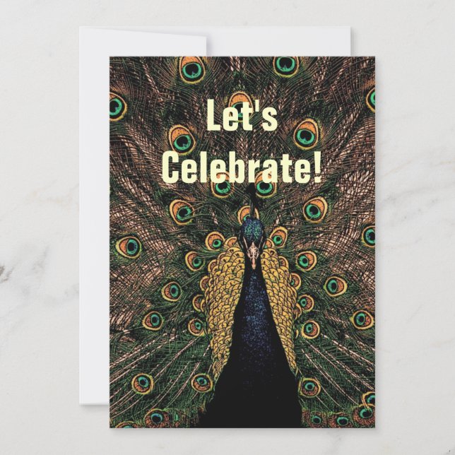 Convite Peacock - Aniversário de Casamento (Frente)