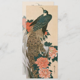 Convite Peacock e Peonies por Casamento Hiroshige