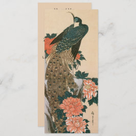 Convite Peacock e Peonies por Casamento Hiroshige