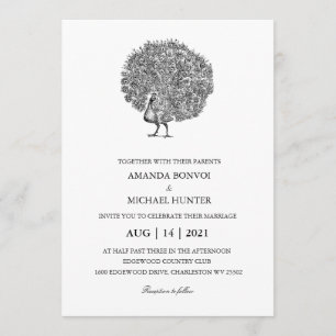 Convite Peacock elegante