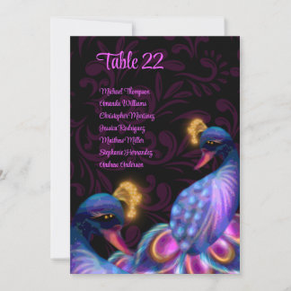 Convite Peacock Jewel Tones Casamento Gráficos de assentos