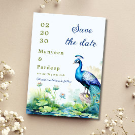 Convite Peacock Salve a data modelo Lotus salve a data