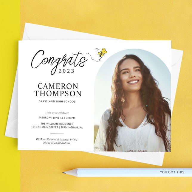 Convite Peanuts Woodstock | Festa de Formatura na Escola (Criador carregado)