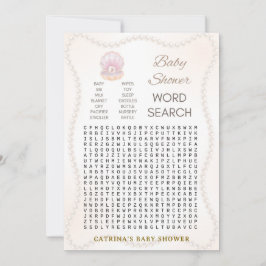 Convite Pearl Baby Shower Game - Editable Name, 5x7