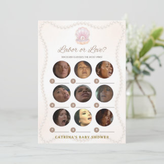 Convite Pearl Baby Shower Game - Editable Name, 5x7