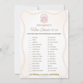 Convite Pearl Baby Shower Game - Editable Name, 5x7
