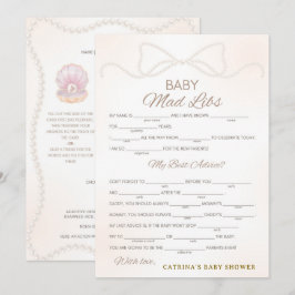 Convite Pearl Baby Shower Game - Editable Name, 5x7