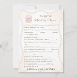 Convite Pearl Baby Shower Game - Editable Name, 5x7