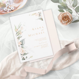 Convite Pearl Blush Floral Wedding V1 ID989