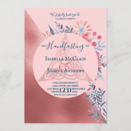 Convite Pearl Rosa Aquarela Floral Pagan Manipulação