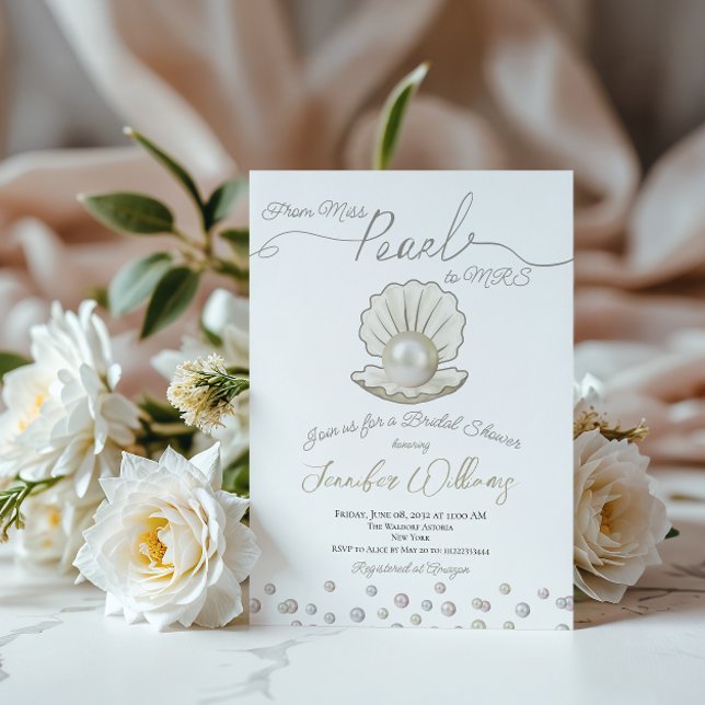 Convite Pearl & Shell Pearlcore Miss para o Chá de panela  (Criador carregado)