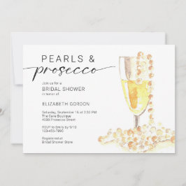 Convite Pearls and Prosecco Bridal Shower Custom Minimal 