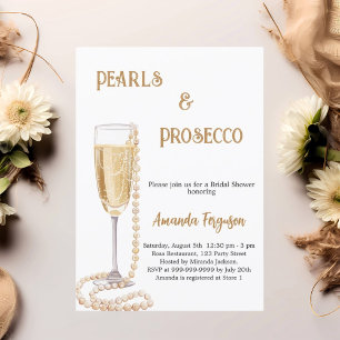 Convite Pearls Chá de panela de espuma Prosecco