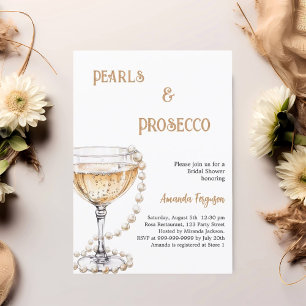 Convite Pearls Chá de panela Prosecco