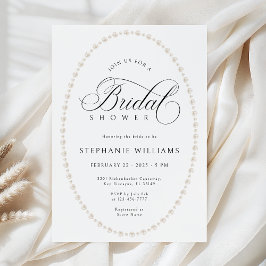 Convite Pearls Frame Bridal Shower Invitation