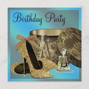 Convite Pearls High Heel Calçados Teal Blue Mulheres Anive