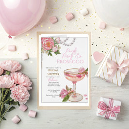 Convite Pearls, Petals & Prosecco Bridal Shower Invitation