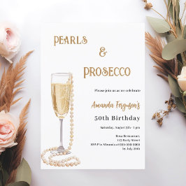 Convite Pearls Prosecco - aniversário