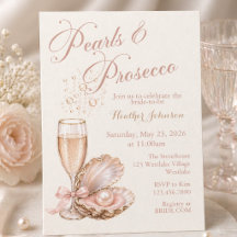 Pearls & Prosecco Bridal Shower Invitation