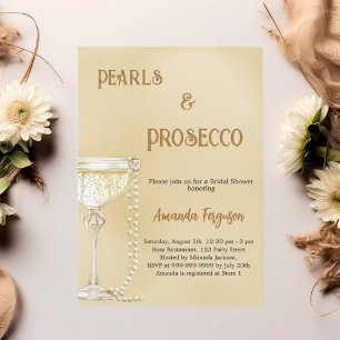 Convite Pearls Prosecco - Chá de panela elegante