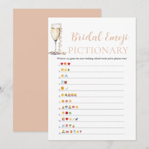 Convite Pearls & Prosecco Chá de panela Emoji Pictionary