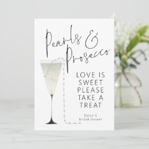Convite Pearls Prosecco Love é doce Chá de panela Card