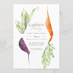 Convite Peça de jardim de vegetação branca   Beterraba e p