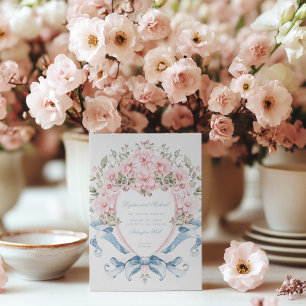 Convite Pecado de Flor de Cereja Doce   Casamento Monogram