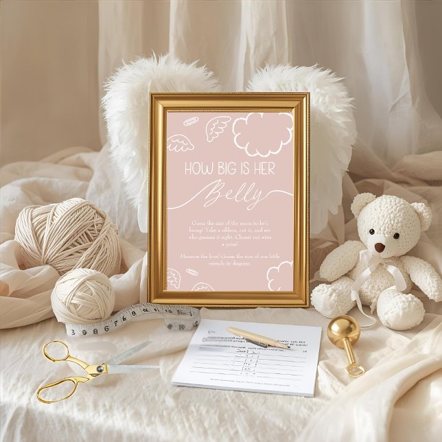 Convite Pedaço do Céu  Qual o Tamanho da Barriga Rosa (Little Piece of Heaven How Big Is Her Belly Pink)