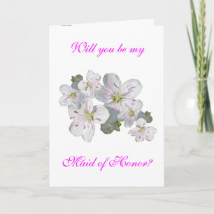 Convite Pedido de Dama de Honra Primavera Beleza Flor Silv