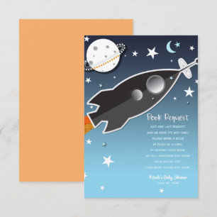 Convite Pedido de Livro de Chuvinha de Bebê de Nave Espaci