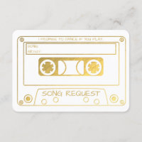 Pedido de Música em Fita Cassete Vintage com Folha