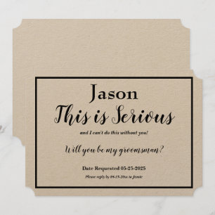 Convite Pedido de Padrinho Esta é uma Opção de Nome Sério