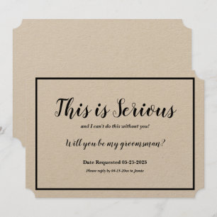 Convite Pedido de Padrinho Isto é Sério