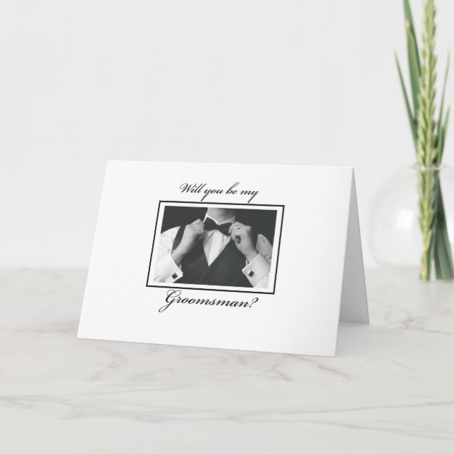 Convite Pedido de Padrinho Preto e Branco (Frente)