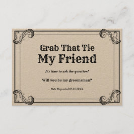 Convite Pedido de Padrinho Vintage Pegue aquela Gravata