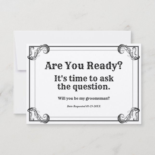Convite Pedido de Padrinho Vintage Você Está Pronto (Frente)