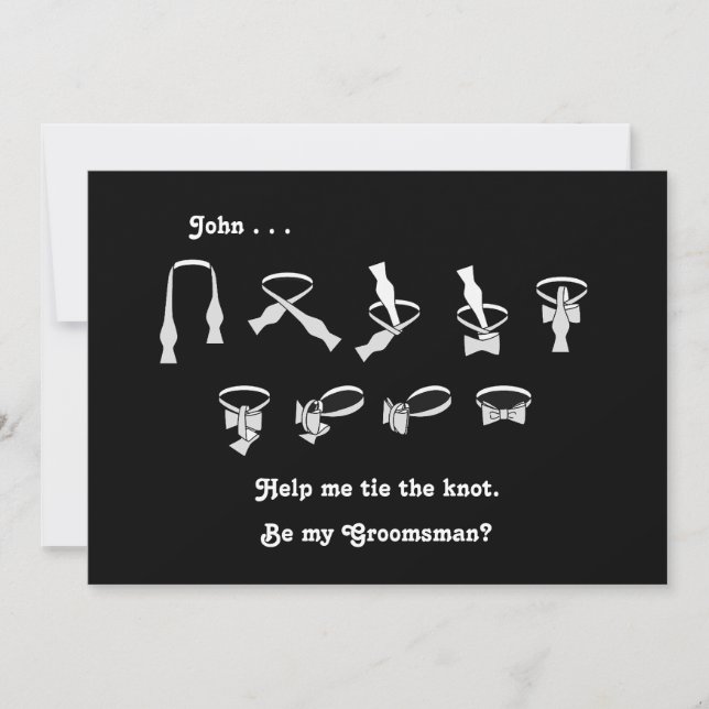 Convite Pedido de Pajem para o Noivo com Gravata Borboleta (Frente)