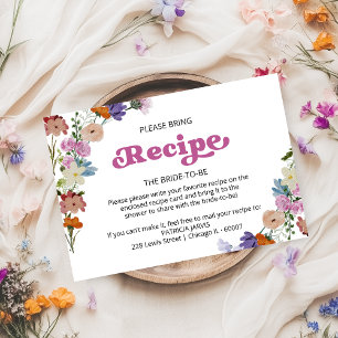 Convite Pedido de Receita para Chá de Noiva de Flor Silves