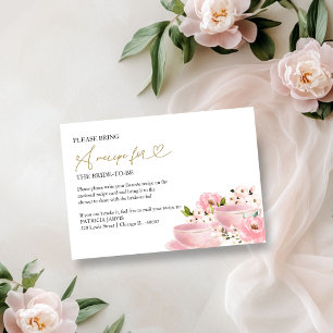 Convite Pedido de Receita para Festa de Chá de Noiva Flora