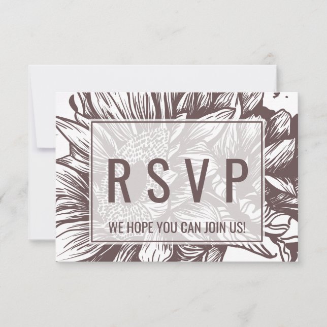 Convite Pedido de RSVP da Música do Girassol Marrom (Frente)