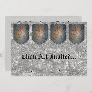 Convite Pedra cinzenta do falso do leão do protetor do