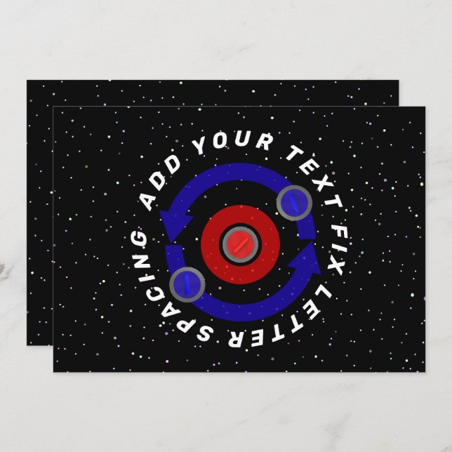 Convite Pedra Curling rolando como a órbita da Terra (Frente/Verso)