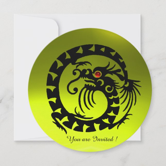 CONVITE PEDRA GEMADA TOPÁZIO AMARELO DRAGÃO COBRA PRETA (Frente)