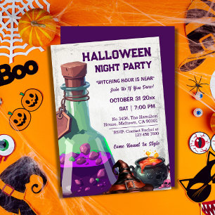 Convite Pedra mágica de bruxaria que cavava o Halloween