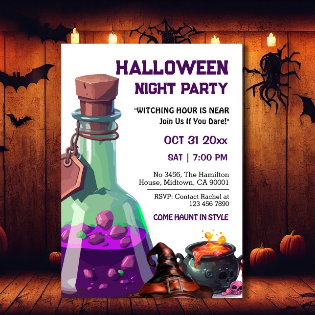 Convite Pedra mágica de bruxaria que cavava o Halloween (Criador carregado)