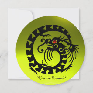 CONVITE PEDRA PRECIOSA TOPÁZIO AMARELO DRAGÃO COBRA PRETA