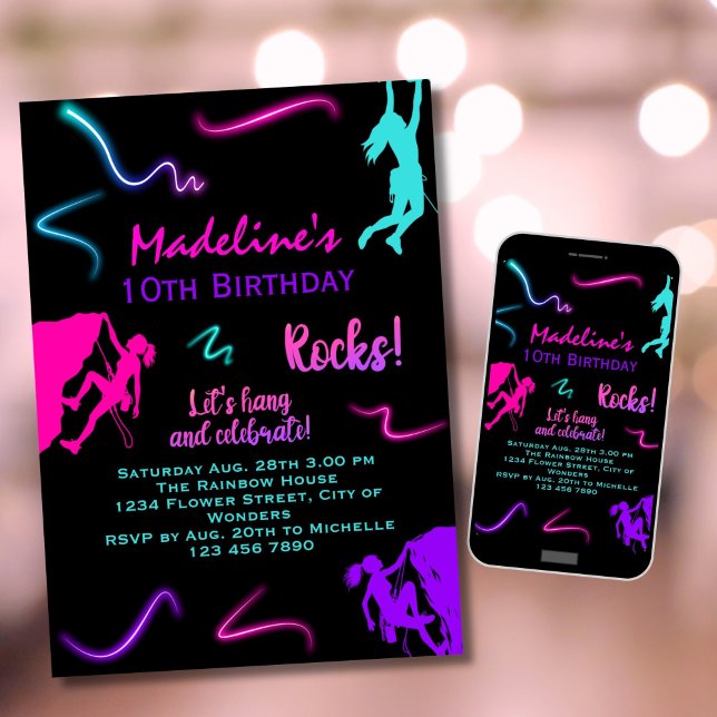 Convite Pedra Subindo Aniversário Subindo Ao Interior (Criador carregado)