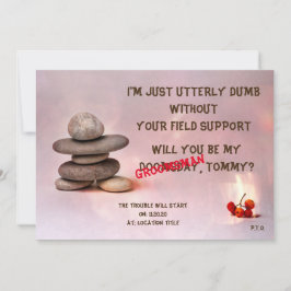 Convite Pedras Zen Samurai personalizáveis para padrinho d
