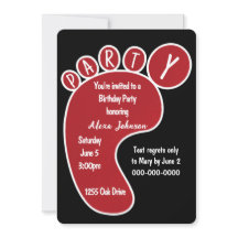 Pegada De Festa de aniversário Vermelha Em Preto